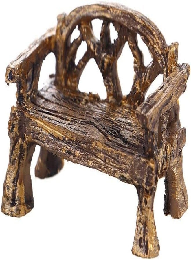 Tnyvm Brown Fairy Garden Furniture Ornaments Miniature Resin Chair Bench Doll House Decor Home Garden Miniatures Resin Micro Landscape Decoration Bench Furniture, Decorations - Image 1